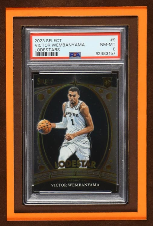 Victor Wembanyama Signed & Framed Spurs LED Backlit Jersey Display with PSA Trading Cards (Fanatics) at PristineAuction.com Victor Wembanyama Signed & Framed Spurs LED Backlit Jersey Display with PSA Trading Cards (Fanatics) at PristineAuction.com