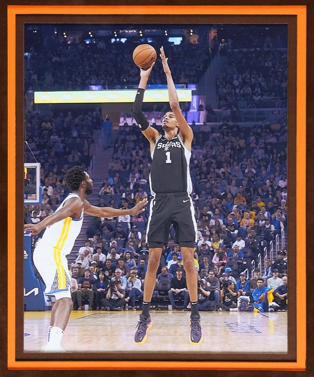 Victor Wembanyama Signed & Framed Spurs LED Backlit Jersey Display with PSA Trading Cards (Fanatics) at PristineAuction.com Victor Wembanyama Signed & Framed Spurs LED Backlit Jersey Display with PSA Trading Cards (Fanatics) at PristineAuction.com