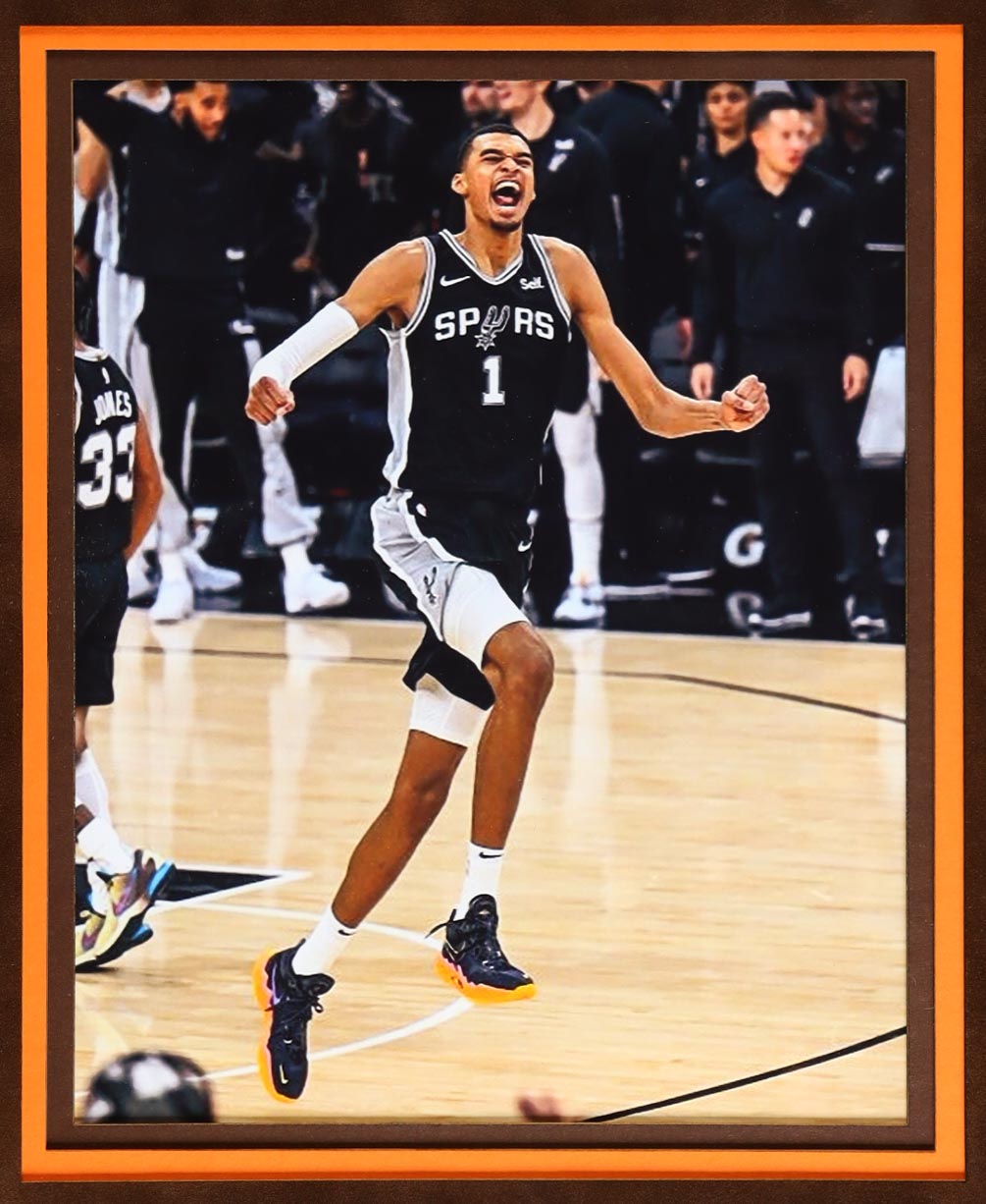 Victor Wembanyama Signed & Framed Spurs LED Backlit Jersey Display with PSA Trading Cards (Fanatics) at PristineAuction.com Victor Wembanyama Signed & Framed Spurs LED Backlit Jersey Display with PSA Trading Cards (Fanatics) at PristineAuction.com