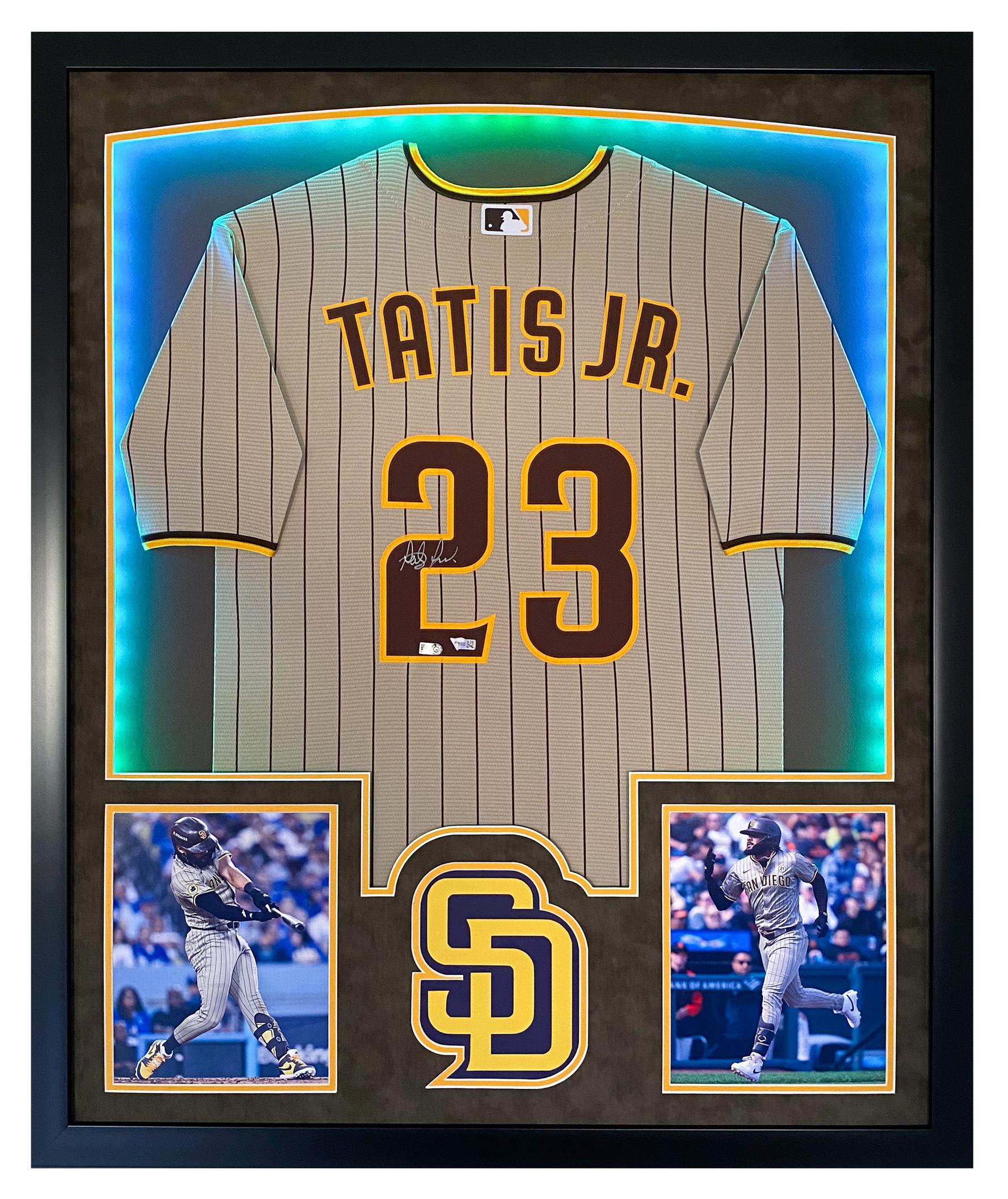 Fernando Tatis Jr. Signed Padres Custom Framed LED Jersey Display (Fanatics) at PristineAuction.com Fernando Tatis Jr. Signed Padres Custom Framed LED Jersey Display (Fanatics) at PristineAuction.com