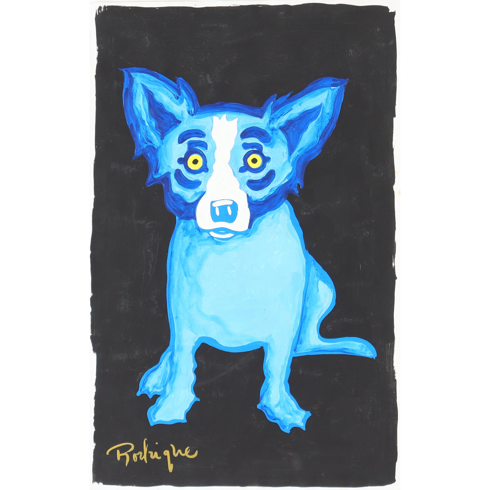 Rodrigue Signed Original "Blue Dog" 6.5x10 Water Color (PA