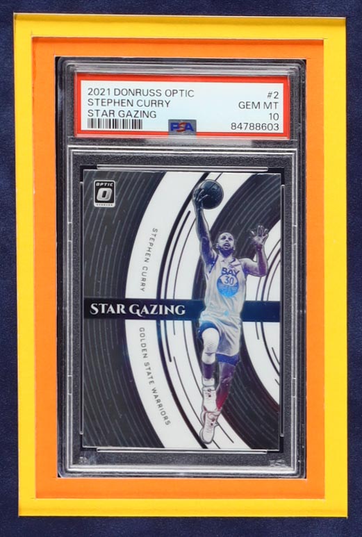 Stephen Curry Signed & Framed Golden State Warriors LED Backlit Jersey Display with PSA Graded Cards (Beckett & USA SM) at PristineAuction.com Stephen Curry Signed & Framed Golden State Warriors LED Backlit Jersey Display with PSA Graded Cards (Beckett & USA SM) at PristineAuction.com