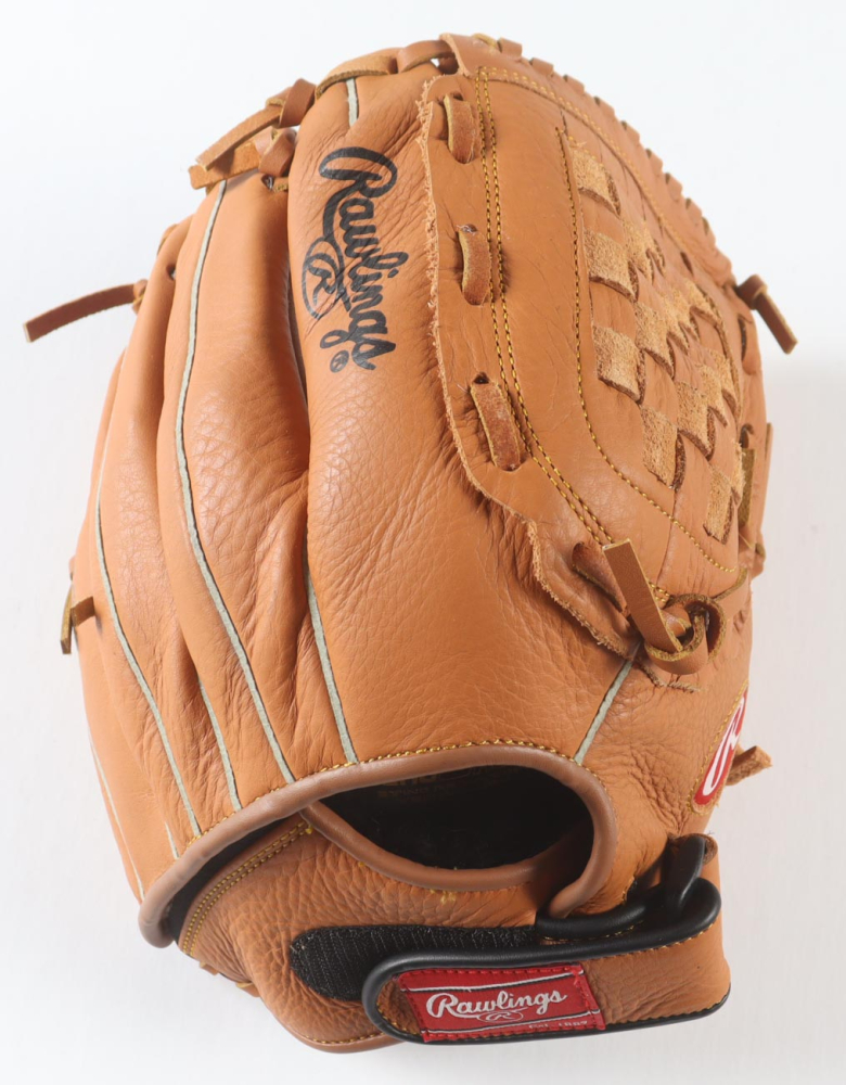 Nolan Ryan Signed Rawlings Baseball Glove With Wood Display Case