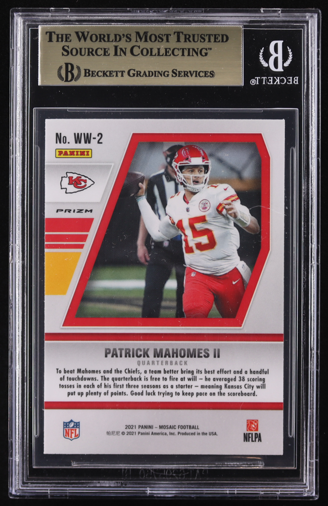 Patrick Mahomes II 2021 Panini Mosaic Will to Win Mosaic #2 (BGS 9.5) at PristineAuction.com Patrick Mahomes II 2021 Panini Mosaic Will to Win Mosaic #2 (BGS 9.5) at PristineAuction.com