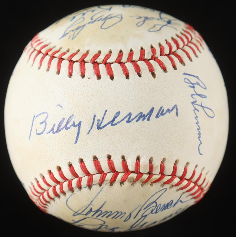 Hall of Famers ONL Baseball Signed by (13) with Lefty Gomez, Luke