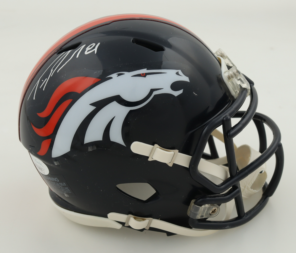 Tim Patrick Signed Broncos Speed Mini Helmet (JSA) at PristineAuction.com Tim Patrick Signed Broncos Speed Mini Helmet (JSA) at PristineAuction.com