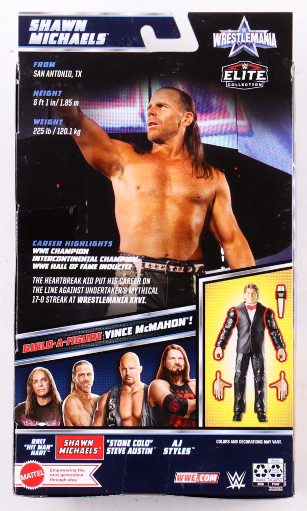 Shawn Michaels Signed Wrestlemania WWE Elite Collection Action Figure Inscribed "HBK" (Beckett) at PristineAuction.com Shawn Michaels Signed Wrestlemania WWE Elite Collection Action Figure Inscribed "HBK" (Beckett) at PristineAuction.com