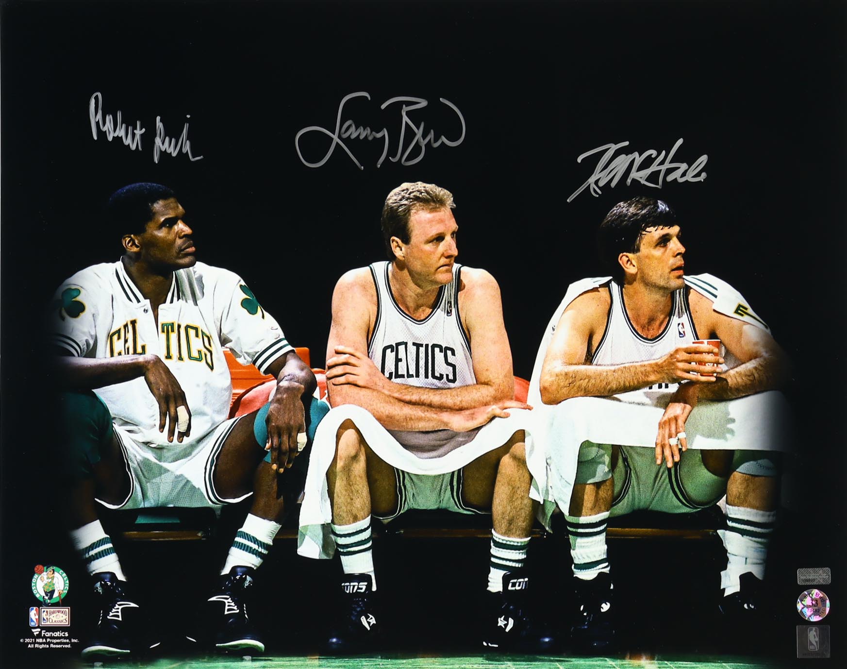 Larry Bird, Robert Parish & Kevin McHale Signed Celtics 16x20 Photo (Bird & New England Picture) at PristineAuction.com Larry Bird, Robert Parish & Kevin McHale Signed Celtics 16x20 Photo (Bird & New England Picture) at PristineAuction.com
