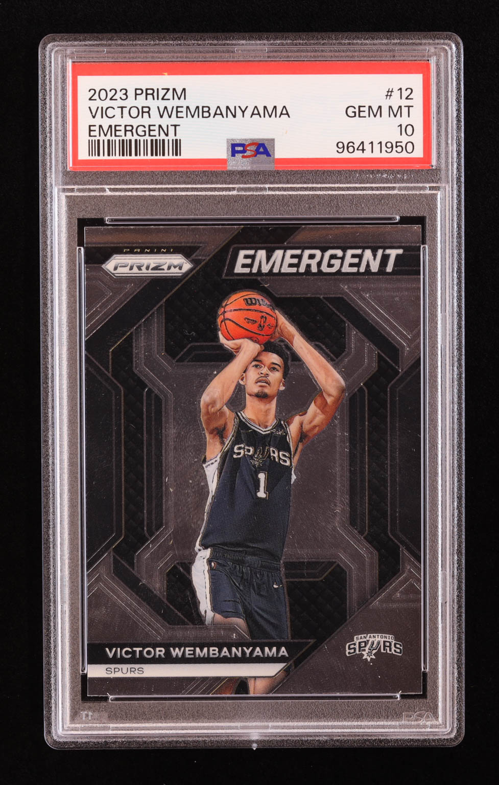 Victor Wembanyama 2023-24 Panini Prizm Emergent #12 RC (PSA 10) at PristineAuction.com Victor Wembanyama 2023-24 Panini Prizm Emergent #12 RC (PSA 10) at PristineAuction.com