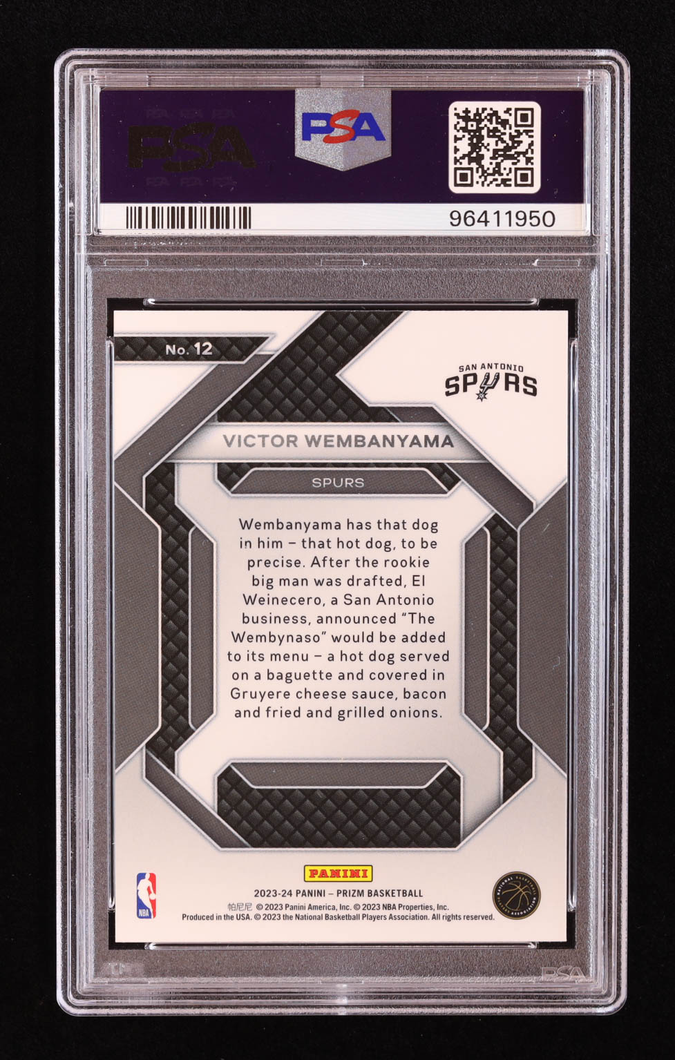 Victor Wembanyama 2023-24 Panini Prizm Emergent #12 RC (PSA 10) at PristineAuction.com Victor Wembanyama 2023-24 Panini Prizm Emergent #12 RC (PSA 10) at PristineAuction.com