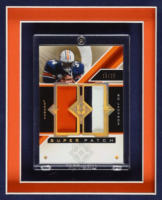 Bo Jackson Signed Custom Framed Career Stat Highlight Jersey with (2) Trading Cards (PSA/DNA)) at PristineAuction.com Bo Jackson Signed Custom Framed Career Stat Highlight Jersey with (2) Trading Cards (PSA/DNA)) at PristineAuction.com