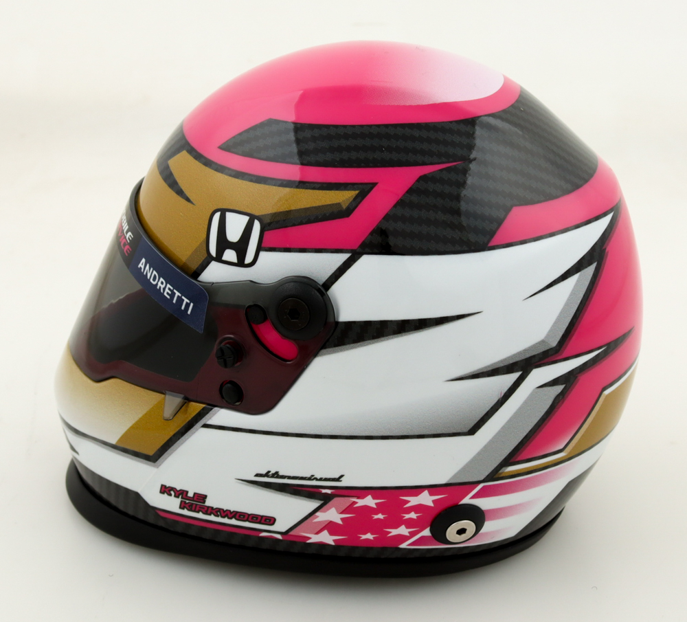 Kyle Kirkwood NTT Indycar Series 1:2 Scale Mini Helmet at PristineAuction.com Kyle Kirkwood NTT Indycar Series 1:2 Scale Mini Helmet at PristineAuction.com