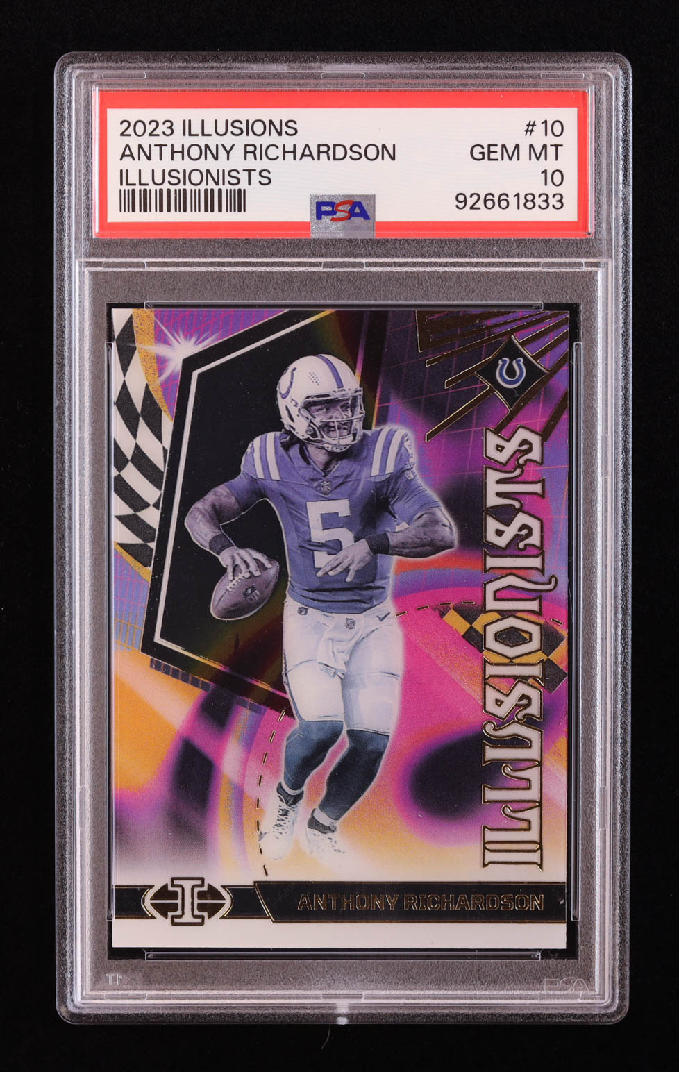 Anthony Richardson 2023 Panini Illusions Illusionists #10 RC (PSA 10) at PristineAuction.com Anthony Richardson 2023 Panini Illusions Illusionists #10 RC (PSA 10) at PristineAuction.com