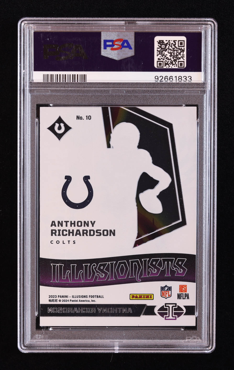 Anthony Richardson 2023 Panini Illusions Illusionists #10 RC (PSA 10) at PristineAuction.com Anthony Richardson 2023 Panini Illusions Illusionists #10 RC (PSA 10) at PristineAuction.com