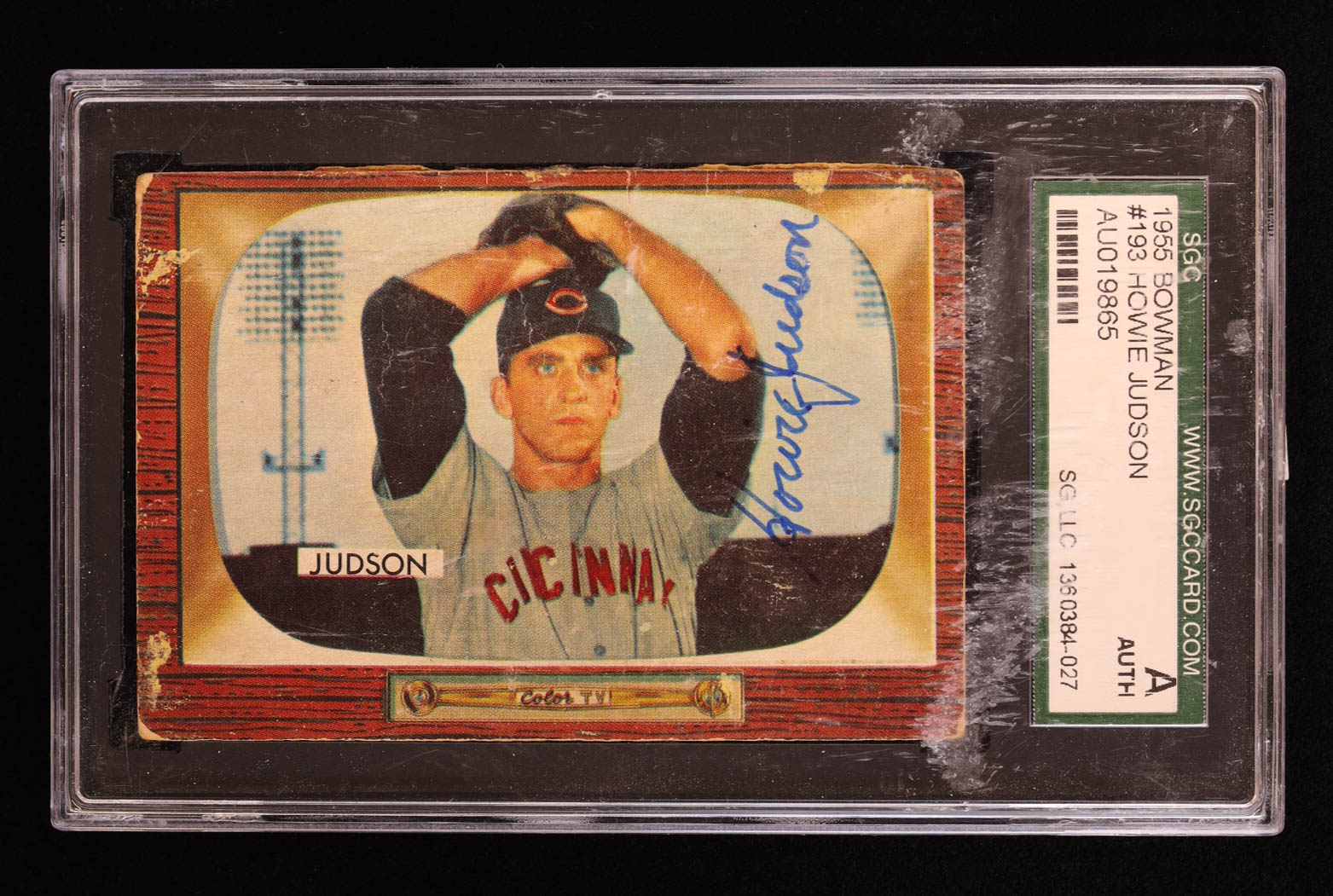 Howie Judson Signed 1955 Bowman #193 (SGC) at PristineAuction.com Howie Judson Signed 1955 Bowman #193 (SGC) at PristineAuction.com