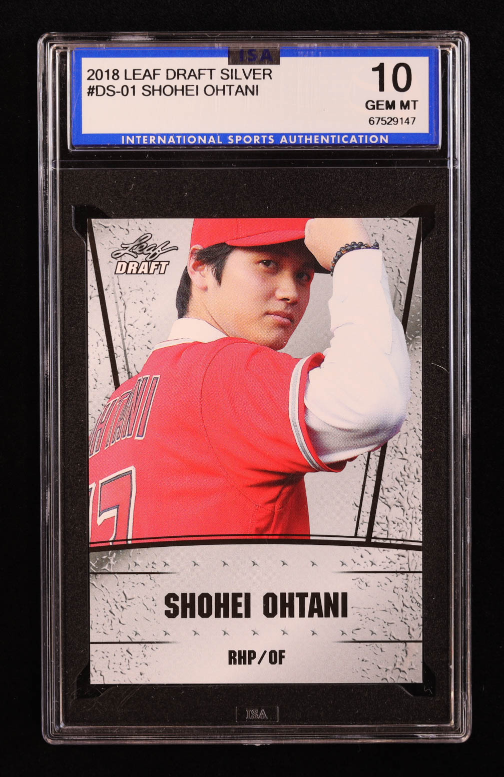 Shohei Ohtani 2018 Leaf Ohtani Draft Silver #DS01 RC (ISA 10) at PristineAuction.com Shohei Ohtani 2018 Leaf Ohtani Draft Silver #DS01 RC (ISA 10) at PristineAuction.com