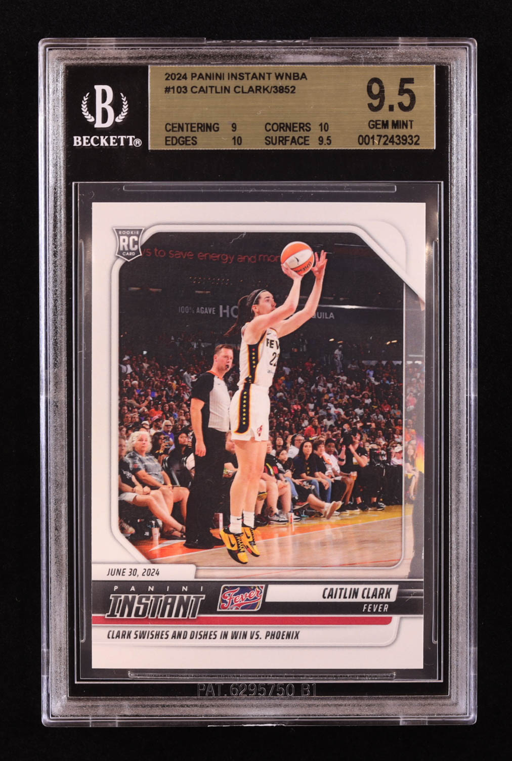 Caitlin Clark 2024 Panini Instant #103 RC (BGS 9.5) at PristineAuction.com Caitlin Clark 2024 Panini Instant #103 RC (BGS 9.5) at PristineAuction.com