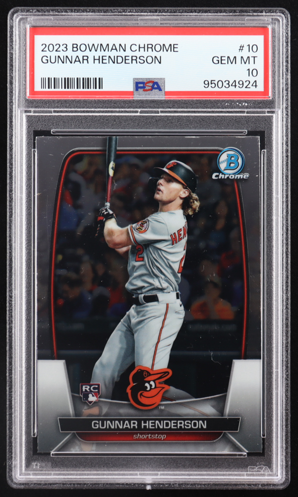 Gunnar Henderson 2023 Bowman Chrome #10 RC (PSA 10) at PristineAuction.com Gunnar Henderson 2023 Bowman Chrome #10 RC (PSA 10) at PristineAuction.com