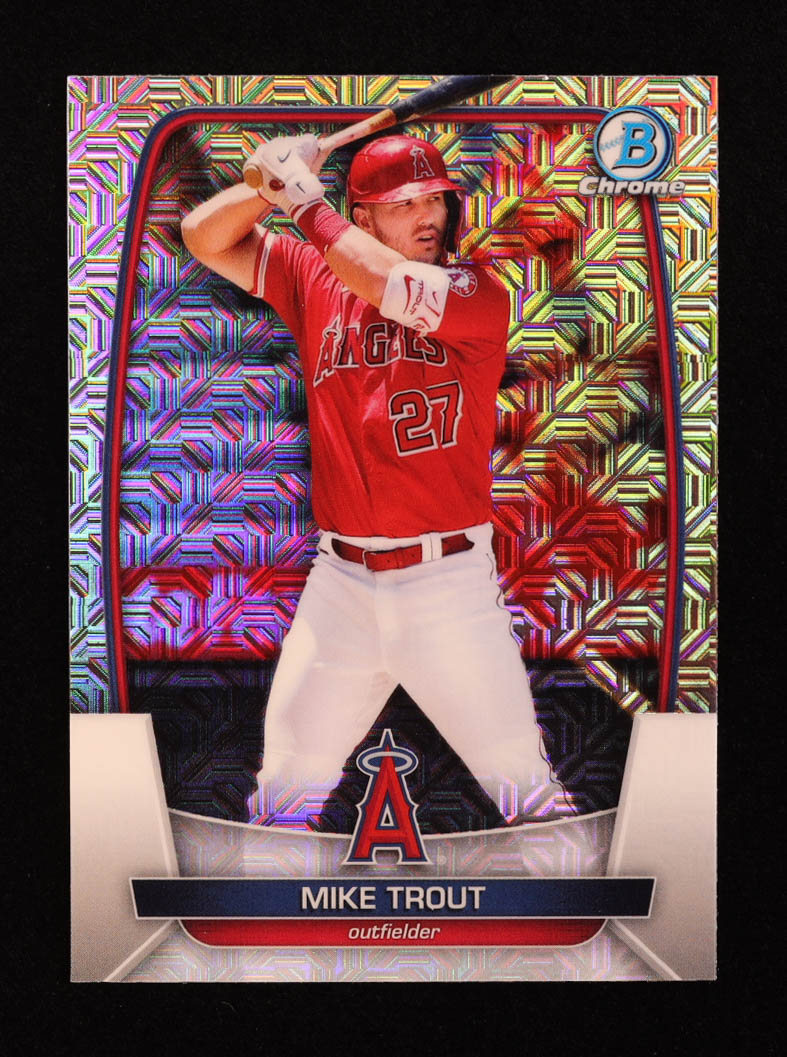 Mike Trout 2023 Bowman Chrome Mega Box #89 at PristineAuction.com Mike Trout 2023 Bowman Chrome Mega Box #89 at PristineAuction.com