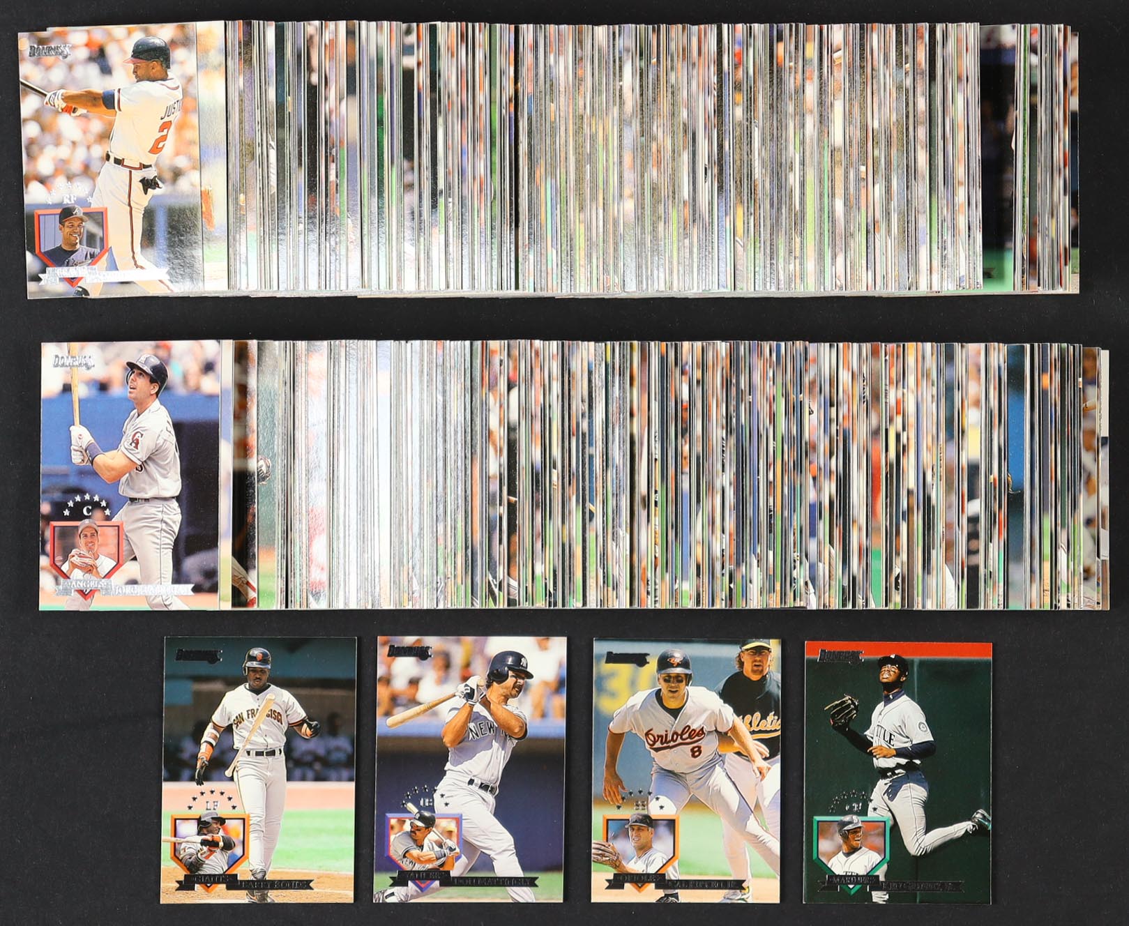 1995 Donruss Baseball Complete Set of (550) Cards with Barry Bonds #8, Don Mattingly #55, Cal Ripken Jr. #83, Ken Griffey Jr. #340 at PristineAuction.com 1995 Donruss Baseball Complete Set of (550) Cards with Barry Bonds #8, Don Mattingly #55, Cal Ripken Jr. #83, Ken Griffey Jr. #340 at PristineAuction.com