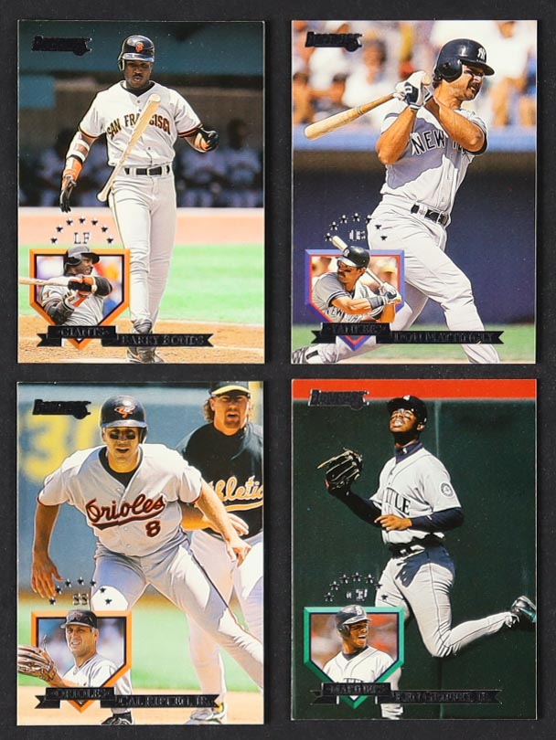 1995 Donruss Baseball Complete Set of (550) Cards with Barry Bonds #8, Don Mattingly #55, Cal Ripken Jr. #83, Ken Griffey Jr. #340 at PristineAuction.com 1995 Donruss Baseball Complete Set of (550) Cards with Barry Bonds #8, Don Mattingly #55, Cal Ripken Jr. #83, Ken Griffey Jr. #340 at PristineAuction.com