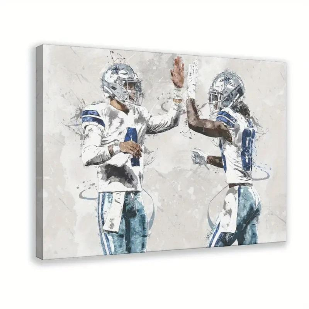 Dak Prescott & CeeDee Lamb Cowboys Custom 16x24 Canvas Pristine Auction
