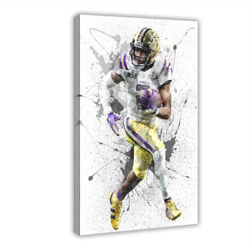 Justin Jefferson LSU Tigers Custom 16x24 Canvas at PristineAuction.com Justin Jefferson LSU Tigers Custom 16x24 Canvas at PristineAuction.com