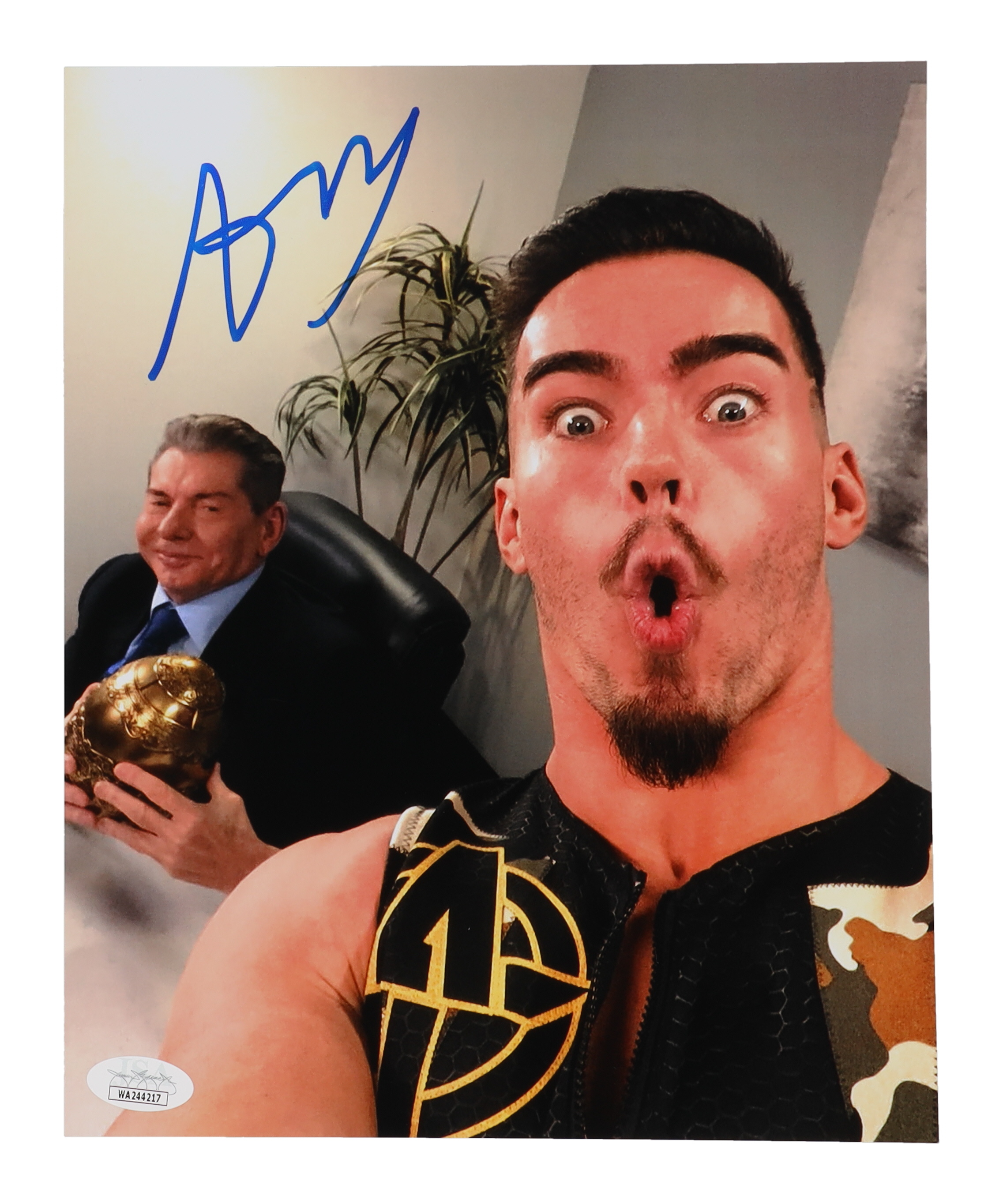 Austin Theory Signed WWE 8x10 Photo (JSA) at PristineAuction.com Austin Theory Signed WWE 8x10 Photo (JSA) at PristineAuction.com
