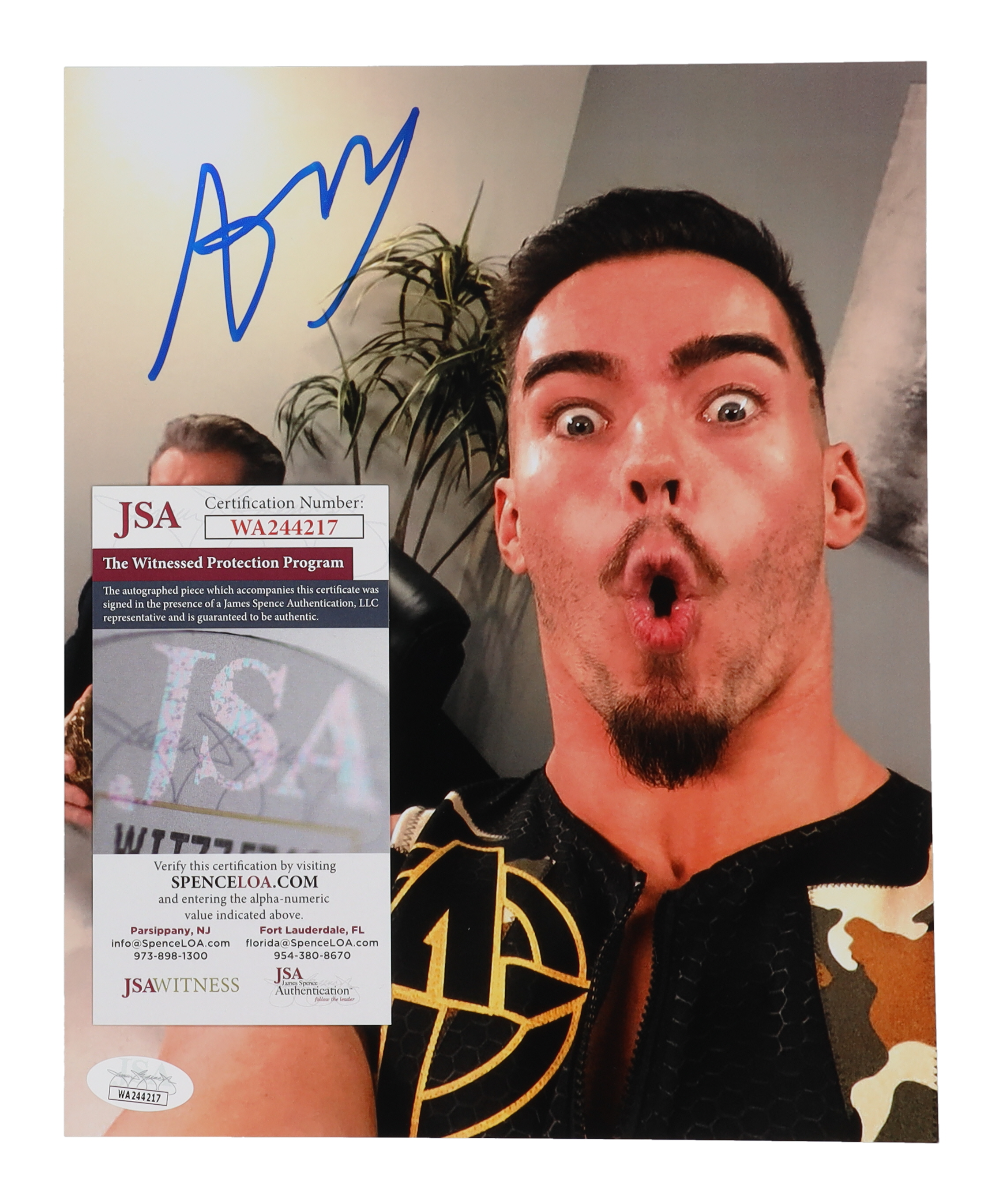 Austin Theory Signed WWE 8x10 Photo (JSA) at PristineAuction.com Austin Theory Signed WWE 8x10 Photo (JSA) at PristineAuction.com