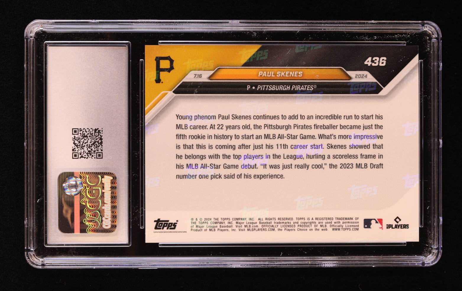 Paul Skenes 2024 Topps Now #436 RC (CGC 10) at PristineAuction.com Paul Skenes 2024 Topps Now #436 RC (CGC 10) at PristineAuction.com