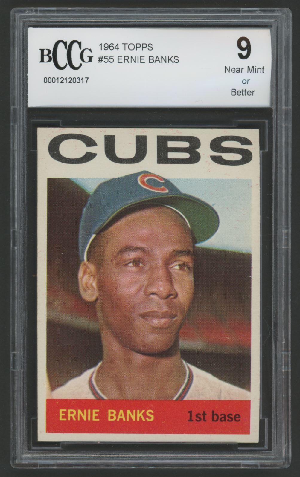 Ernie Banks 1964 Topps #55 (BCCG 9) at PristineAuction.com Ernie Banks 1964 Topps #55 (BCCG 9) at PristineAuction.com