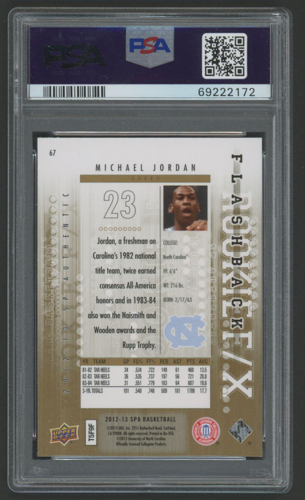 Michael Jordan 2012-13 SP Authentic #67 FB (PSA 10) at PristineAuction.com Michael Jordan 2012-13 SP Authentic #67 FB (PSA 10) at PristineAuction.com