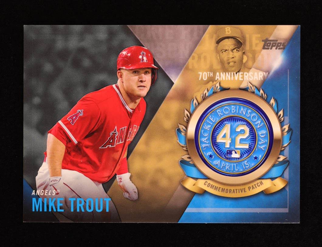 Mike Trout 2017 Topps Jackie Robinson Logo Patch #JRPCMTR at PristineAuction.com Mike Trout 2017 Topps Jackie Robinson Logo Patch #JRPCMTR at PristineAuction.com