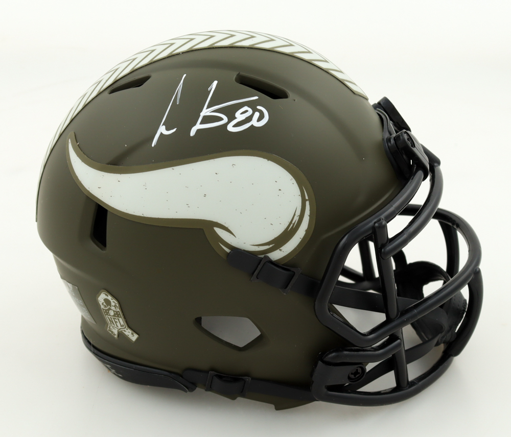 Cris Carter Signed Vikings Salute to Service Alternate Speed Mini Helmet (Schwartz) at PristineAuction.com Cris Carter Signed Vikings Salute to Service Alternate Speed Mini Helmet (Schwartz) at PristineAuction.com