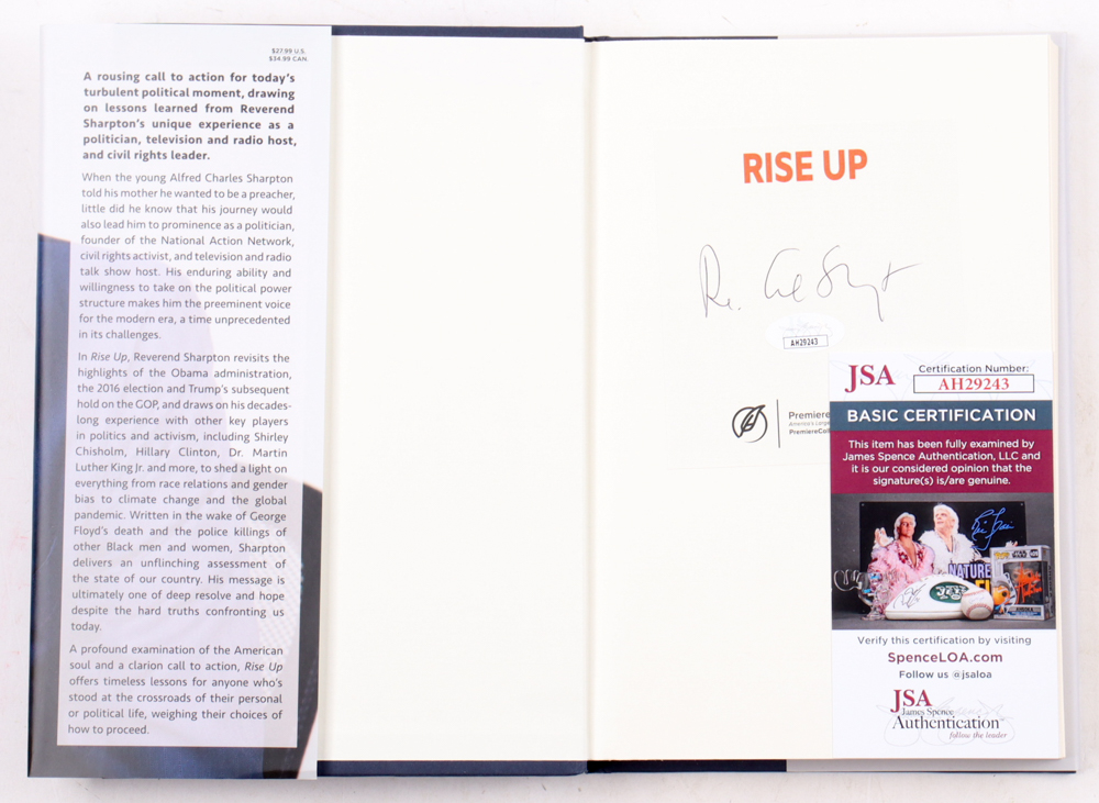 Al Sharpton Signed "Rise Up" Hardcover Book (JSA) at PristineAuction.com Al Sharpton Signed "Rise Up" Hardcover Book (JSA) at PristineAuction.com