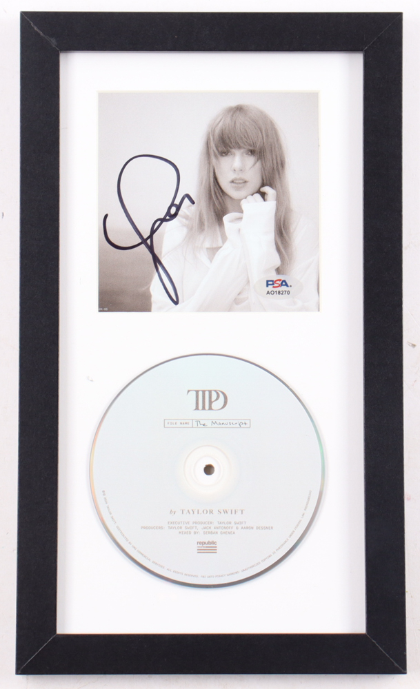 Taylor Swift Signed Custom Framed "The Tortured Poets Department" CD Album Insert Display With Disc (PSA) at PristineAuction.com Taylor Swift Signed Custom Framed "The Tortured Poets Department" CD Album Insert Display With Disc (PSA) at PristineAuction.com
