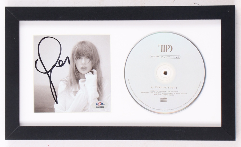 Taylor Swift Signed Custom Framed "The Tortured Poets Department" CD Album Insert Display With Disc (PSA) at PristineAuction.com Taylor Swift Signed Custom Framed "The Tortured Poets Department" CD Album Insert Display With Disc (PSA) at PristineAuction.com