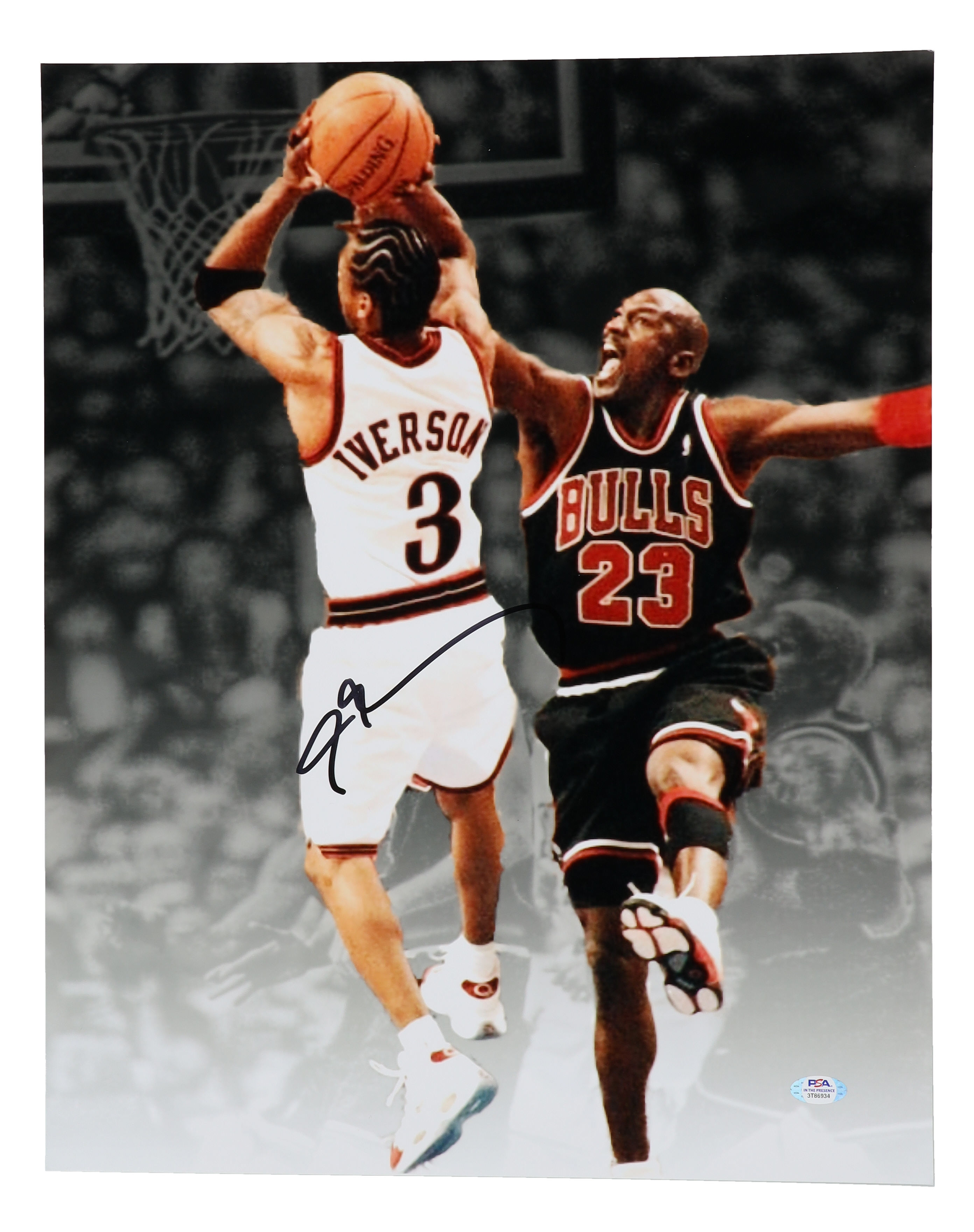 Allen Iverson Signed 76ers 16x20 Photo (PSA) at PristineAuction.com Allen Iverson Signed 76ers 16x20 Photo (PSA) at PristineAuction.com