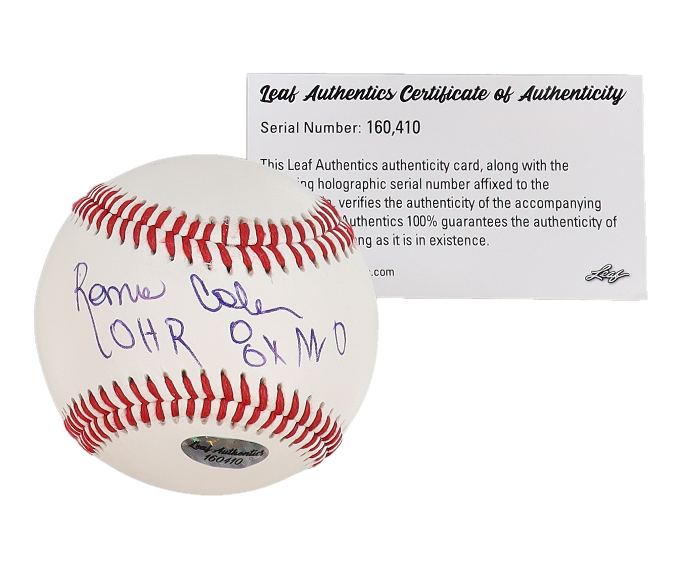 Ronnie Coleman Signed Baseball Inscribed "OHR" & "8x Mr. O" (Leaf) at PristineAuction.com Ronnie Coleman Signed Baseball Inscribed "OHR" & "8x Mr. O" (Leaf) at PristineAuction.com