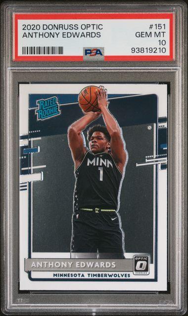 Anthony Edwards 2020 Donruss Optic #151 RR RC (PSA 10) at PristineAuction.com Anthony Edwards 2020 Donruss Optic #151 RR RC (PSA 10) at PristineAuction.com