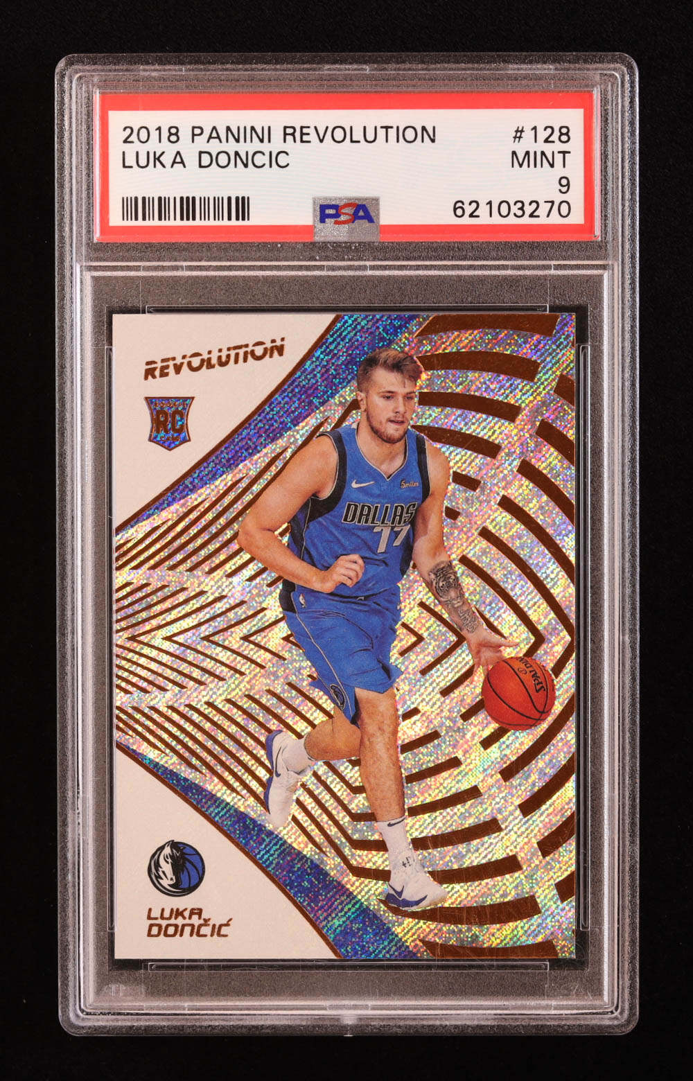 Luka Doncic 2018-19 Panini Revolution #128 RC (PSA 9) at PristineAuction.com Luka Doncic 2018-19 Panini Revolution #128 RC (PSA 9) at PristineAuction.com
