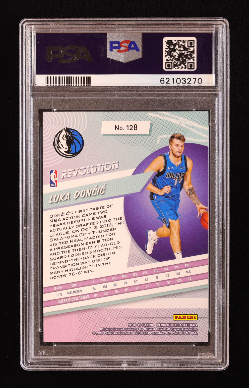 Luka Doncic 2018-19 Panini Revolution #128 RC (PSA 9) at PristineAuction.com Luka Doncic 2018-19 Panini Revolution #128 RC (PSA 9) at PristineAuction.com