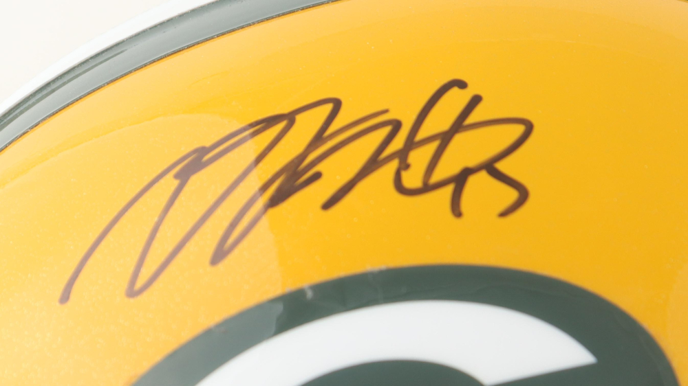 Davante Adams Signed Packers FullSize Helmet With Display Case