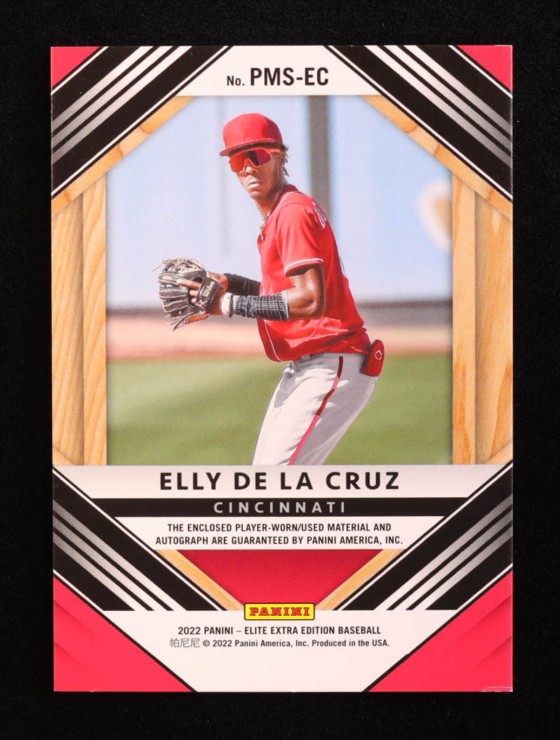 Elly De La Cruz 2022 Elite Extra Edition Prospect Materials Signatures #PMSEC RC at PristineAuction.com Elly De La Cruz 2022 Elite Extra Edition Prospect Materials Signatures #PMSEC RC at PristineAuction.com