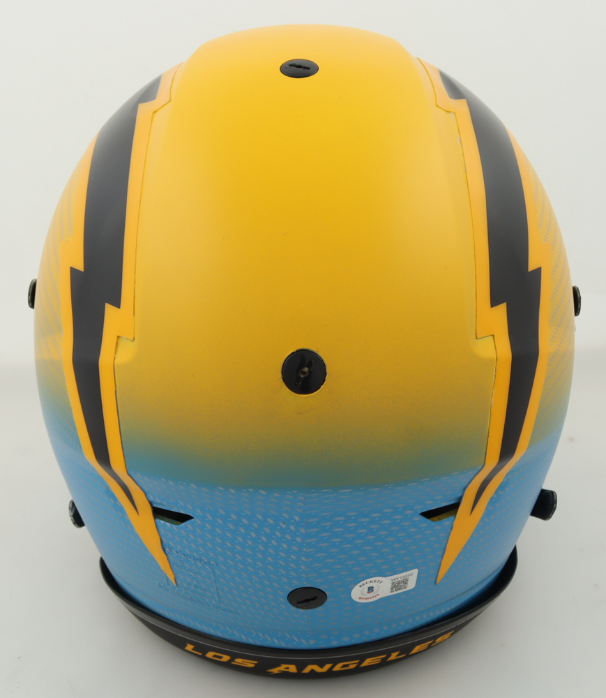Justin Herbert Signed Chargers Full-Size Authentic On-Field Hydro-Dipped Speedflex Helmet With Visor (Beckett) at PristineAuction.com Justin Herbert Signed Chargers Full-Size Authentic On-Field Hydro-Dipped Speedflex Helmet With Visor (Beckett) at PristineAuction.com