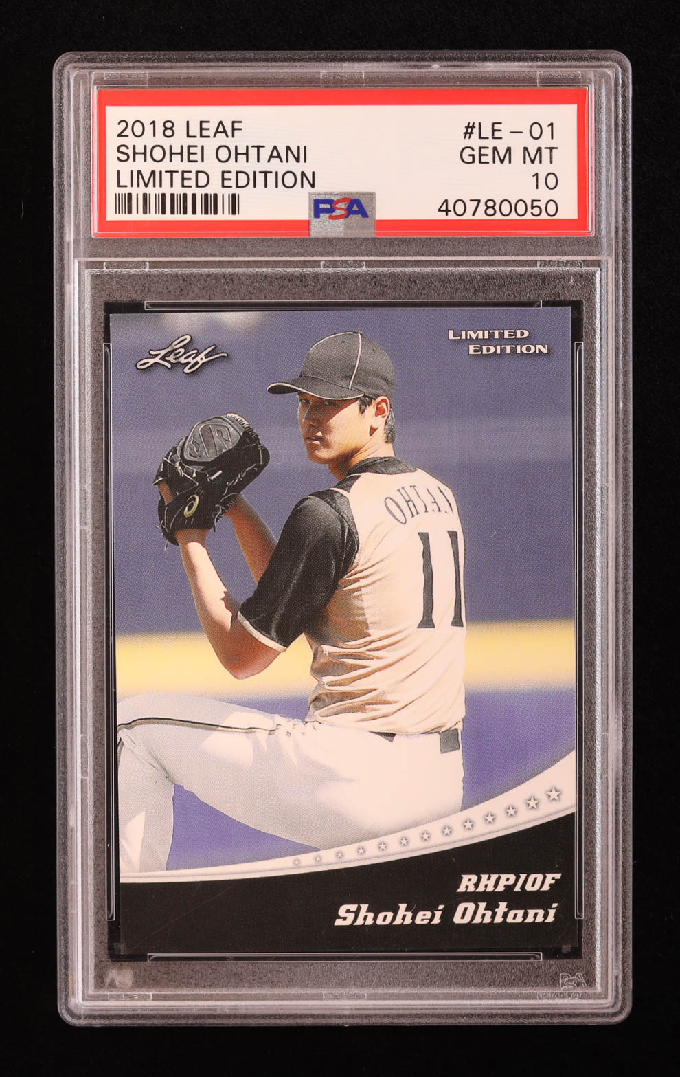 Shohei Ohtani 2018 Leaf Limited Edition #LE01 RC (PSA 10) at PristineAuction.com Shohei Ohtani 2018 Leaf Limited Edition #LE01 RC (PSA 10) at PristineAuction.com