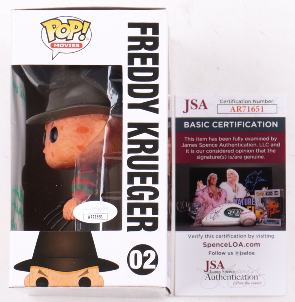 Heather Langenkamp Signed "A Nightmare on Elm Street" #02 Freddy Krueger Funko Pop! Vinyl Figure Inscribed "Nancy" & "Don't Fall Asleep." (JSA) at PristineAuction.com Heather Langenkamp Signed "A Nightmare on Elm Street" #02 Freddy Krueger Funko Pop! Vinyl Figure Inscribed "Nancy" & "Don't Fall Asleep." (JSA) at PristineAuction.com