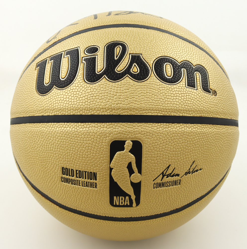 Larry Bird Signed Gold NBA Basketball With Display Stand (Beckett) at PristineAuction.com Larry Bird Signed Gold NBA Basketball With Display Stand (Beckett) at PristineAuction.com