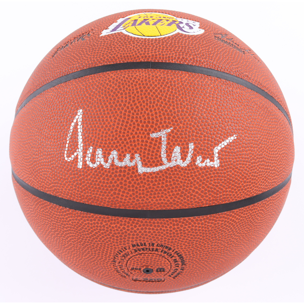 Jerry West Signed Lakers Logo Basketball (Schwartz) Pristine Auction