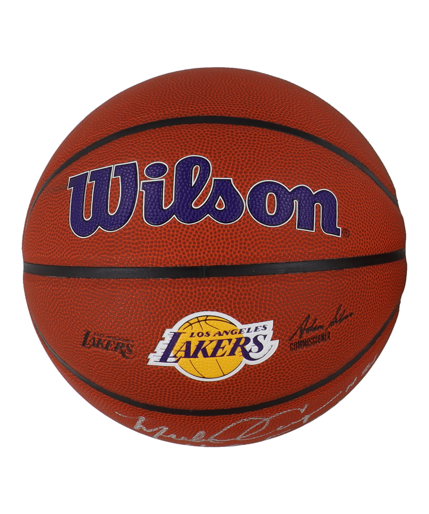 Michael Cooper Signed Lakers Logo NBA Basketball Inscribed "H.O.F. 24" (Schwartz) at PristineAuction.com Michael Cooper Signed Lakers Logo NBA Basketball Inscribed "H.O.F. 24" (Schwartz) at PristineAuction.com